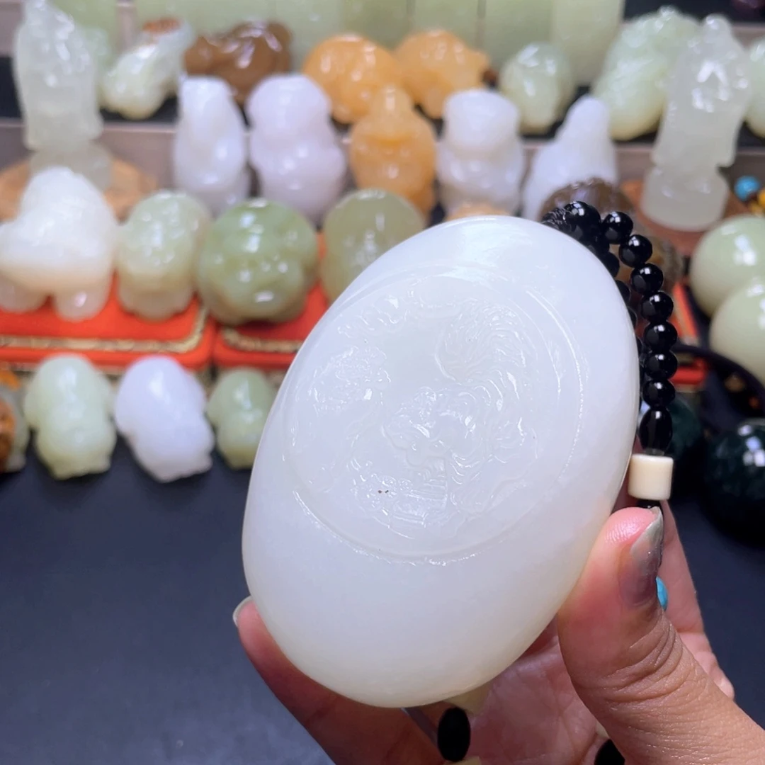 石材方解石手把件