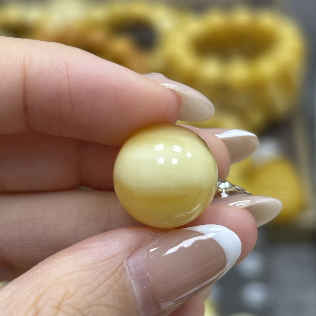 15.0mm 小妖珠宝天然原矿琥珀蜜蜡