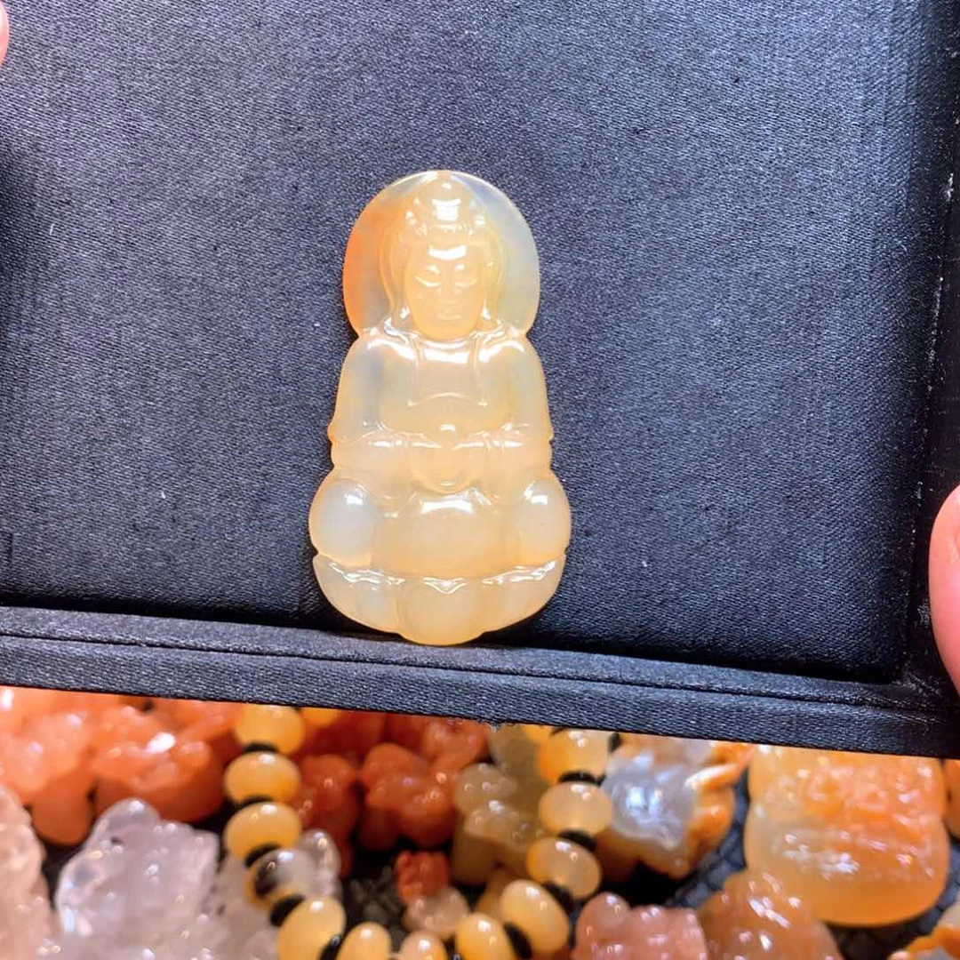 石英质玉（黄龙玉）未镶嵌挂件