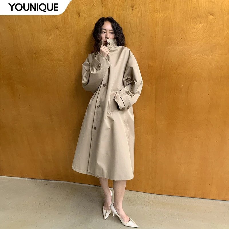 【MANZANILLA】新品25秋冬前后纽扣立领风衣外套女