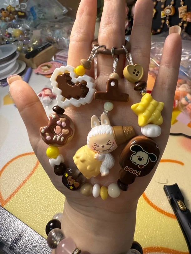 泡泡萌粒热化冰淇淋手机链