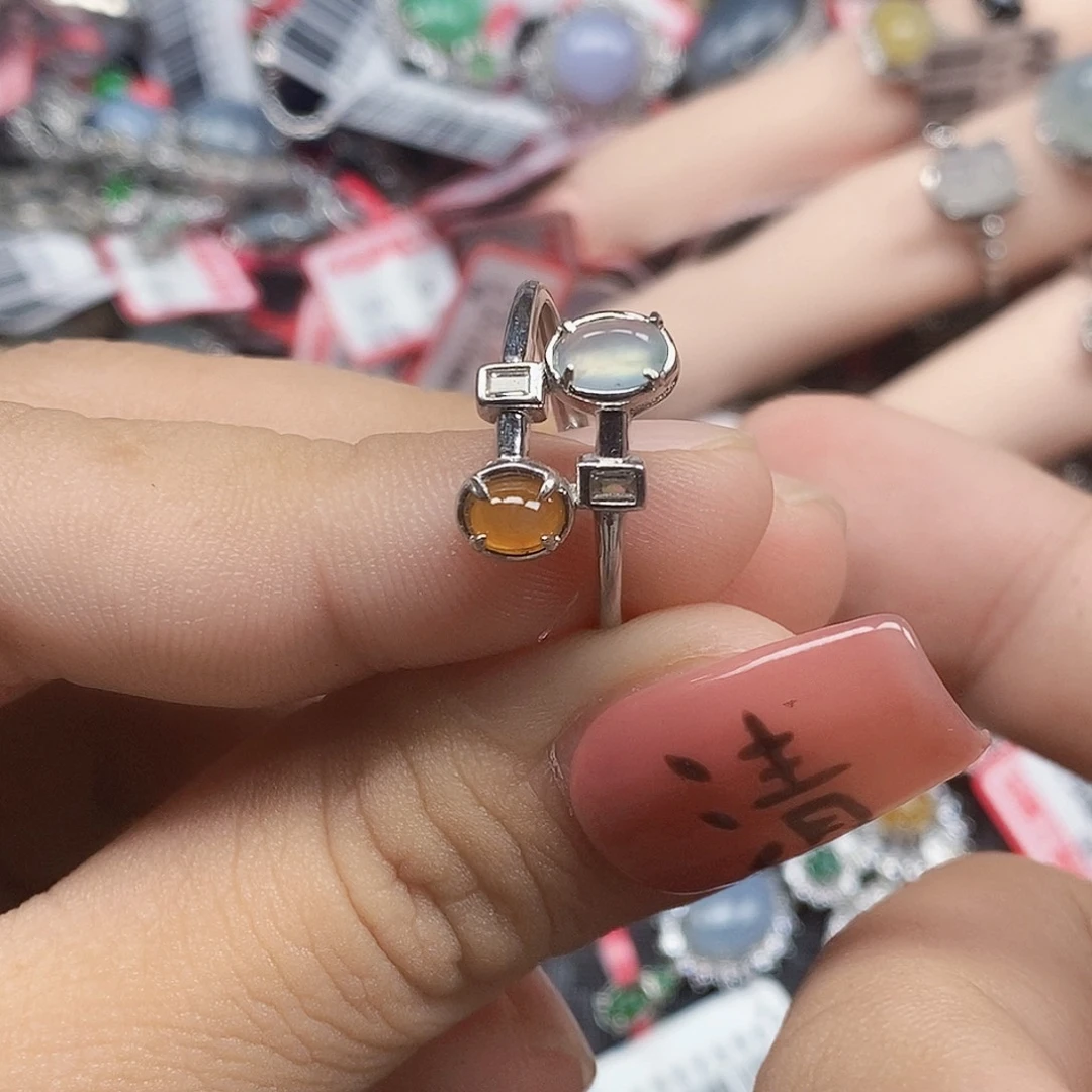 翡翠银S925镶嵌戒指