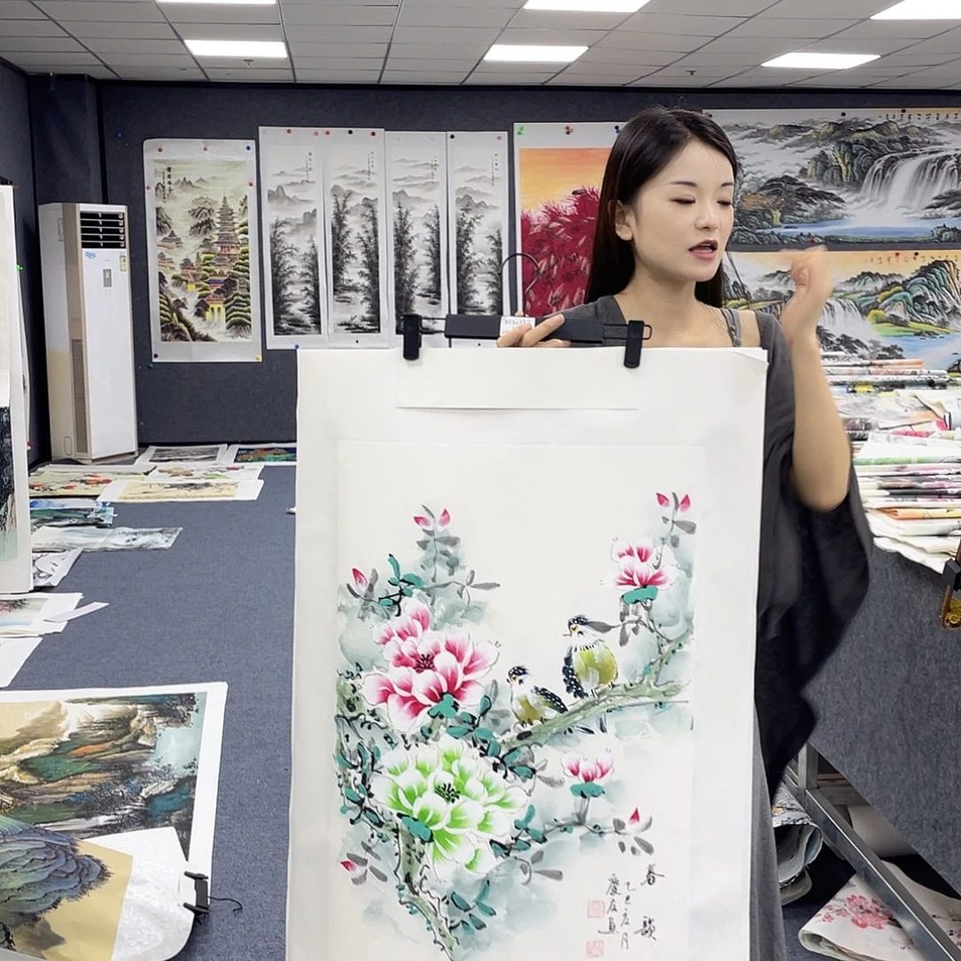 国画作品小姐姐放漏…
