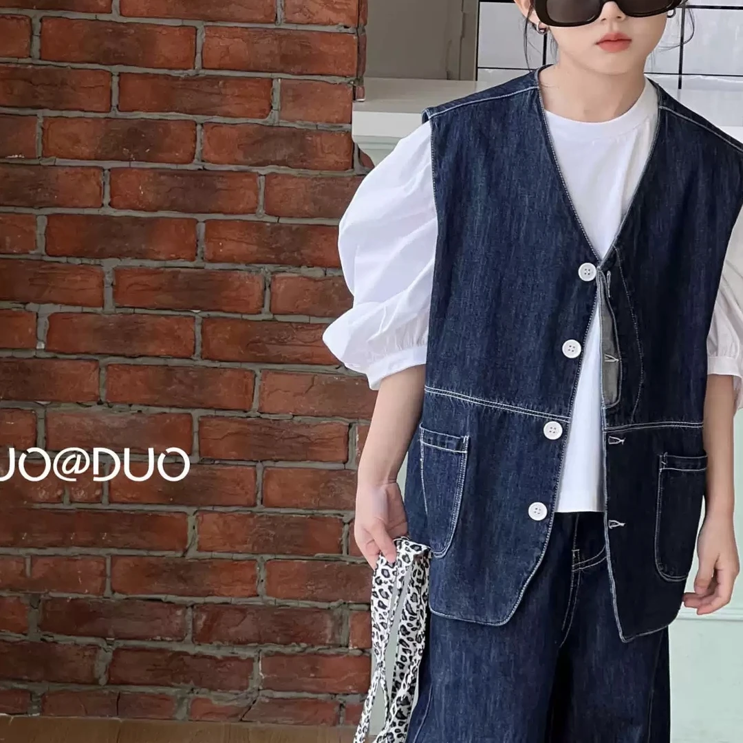 8012儿童牛仔背心