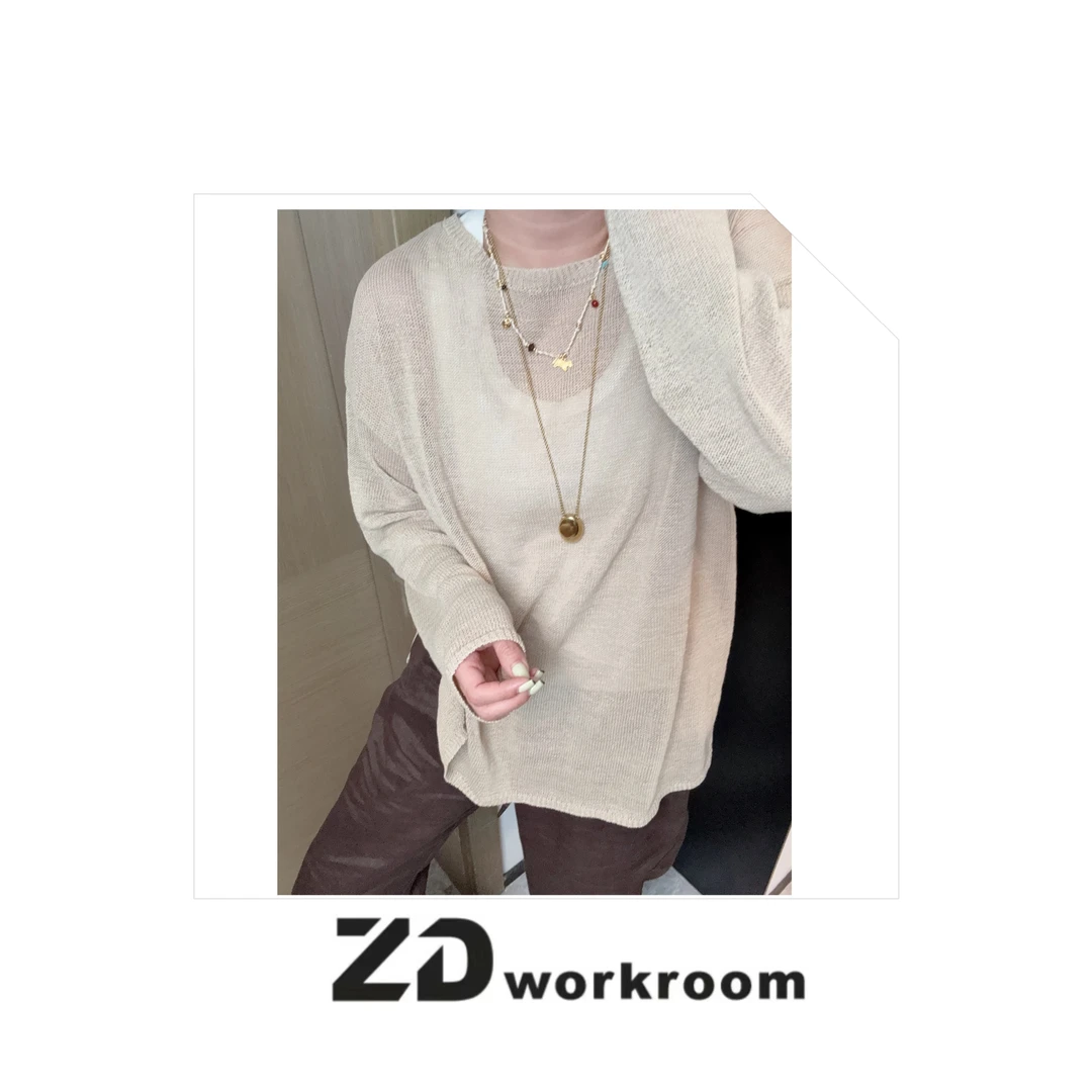 【Z.D/WORKROOM】25/26 春夏高品质进口和纸纱套头长袖针织衫