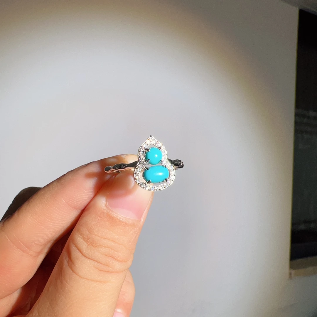 S925银绿松石葫芦戒指多样性发一