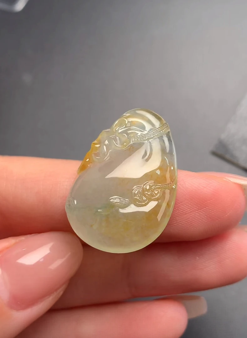 天然缅甸翡翠A货未镶嵌裸石钱袋子28.6-19.5-6.0