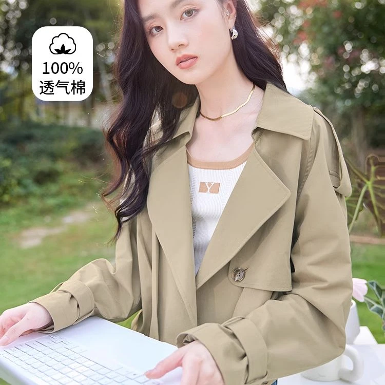 【绿子粉丝专享】J841112短外套 香影小个子风衣外套女短款秋新