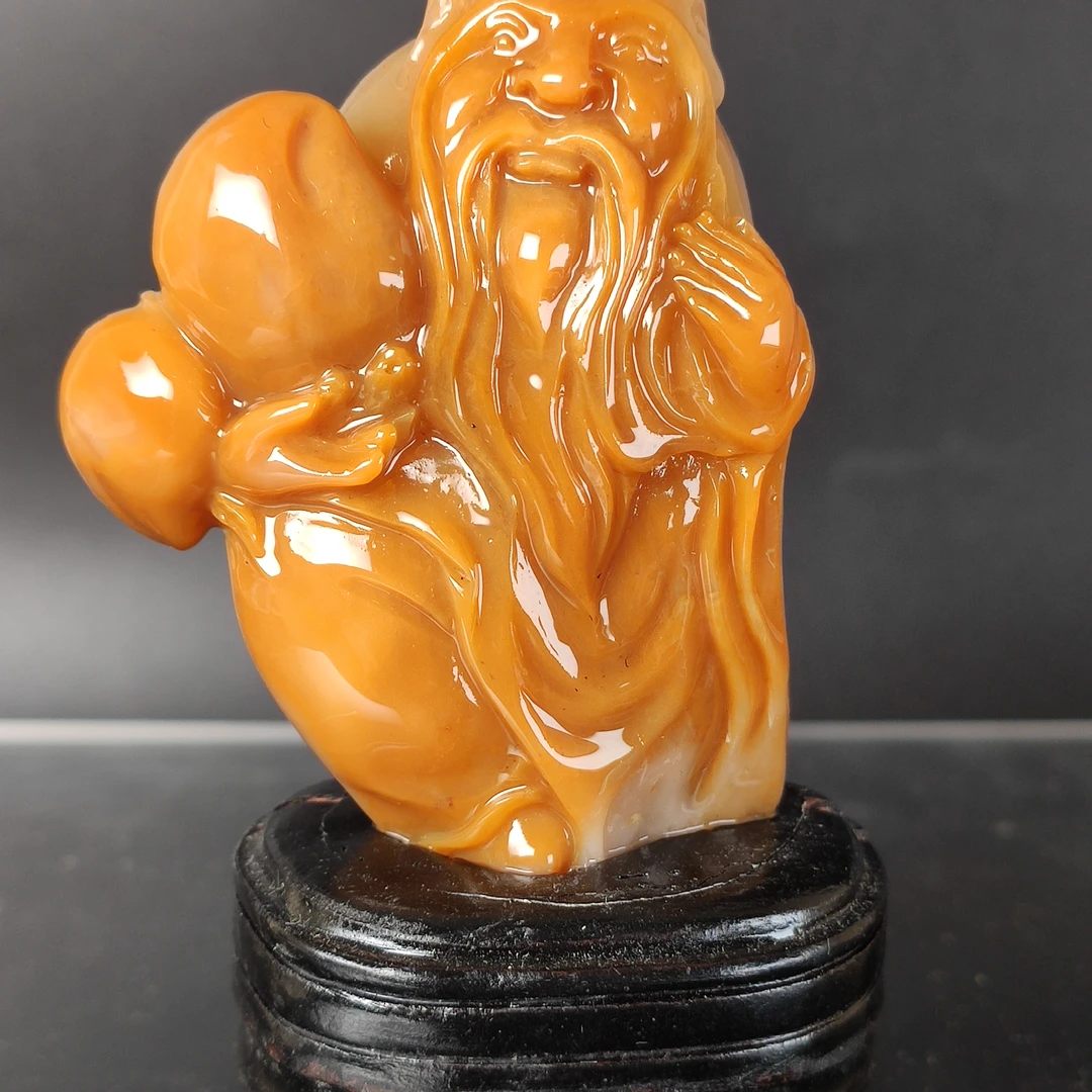 国石/北部田黄麦芽黄寿星摆件/田黄接班人/ST1080