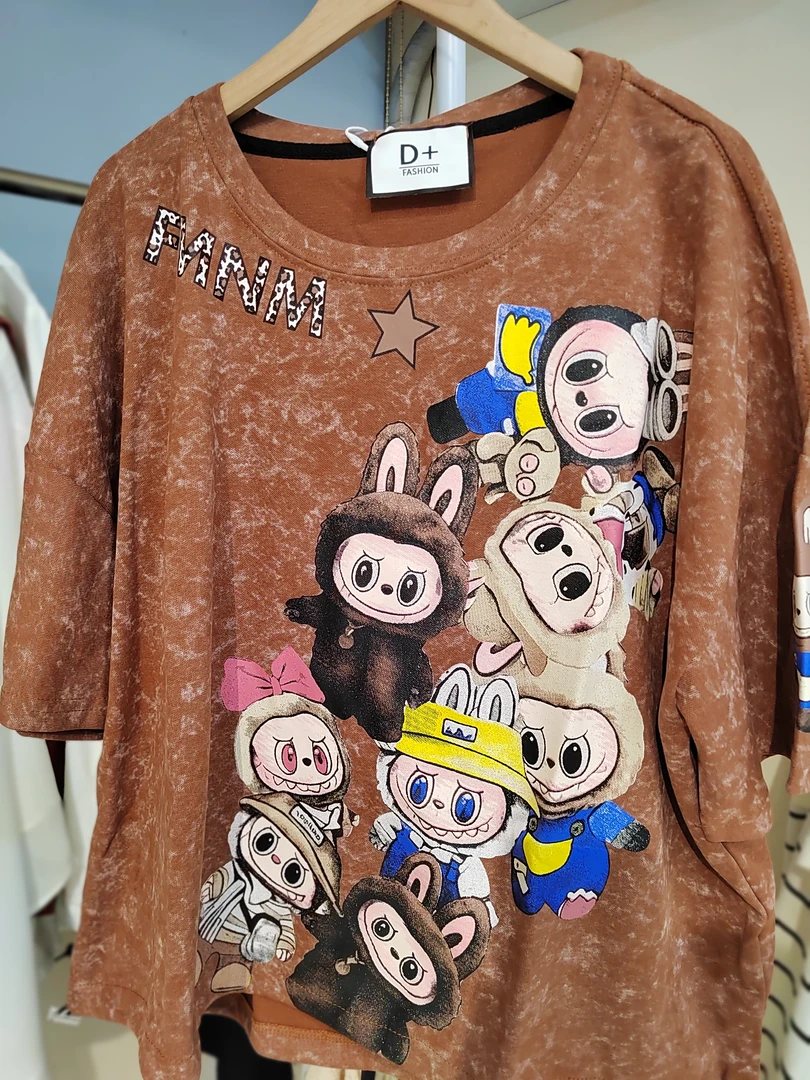 夏季新款时尚百搭圆领领印花短袖T恤女减龄显瘦上衣潮流