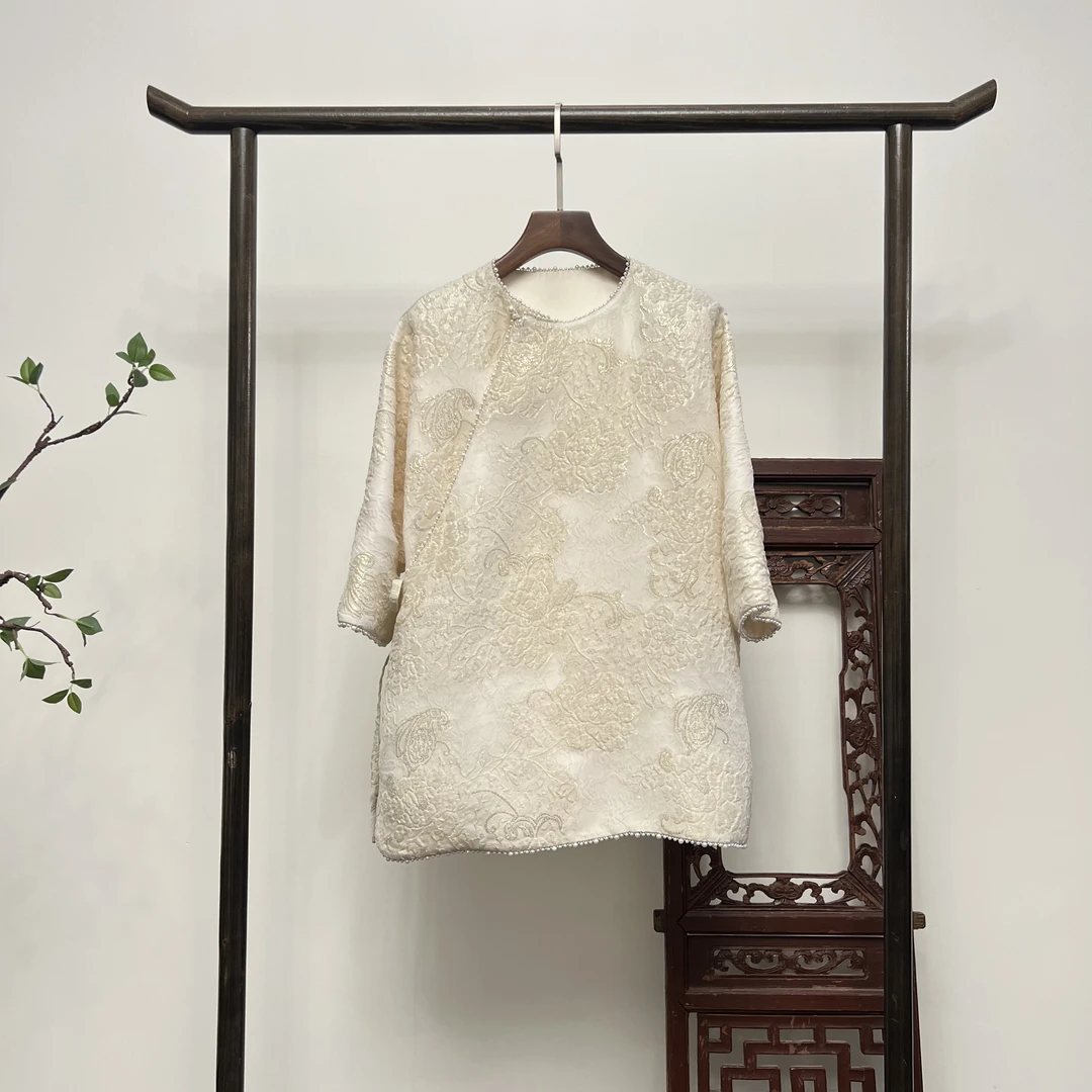 【白月光】新中式桑蚕丝夏季显瘦百搭套装T10025