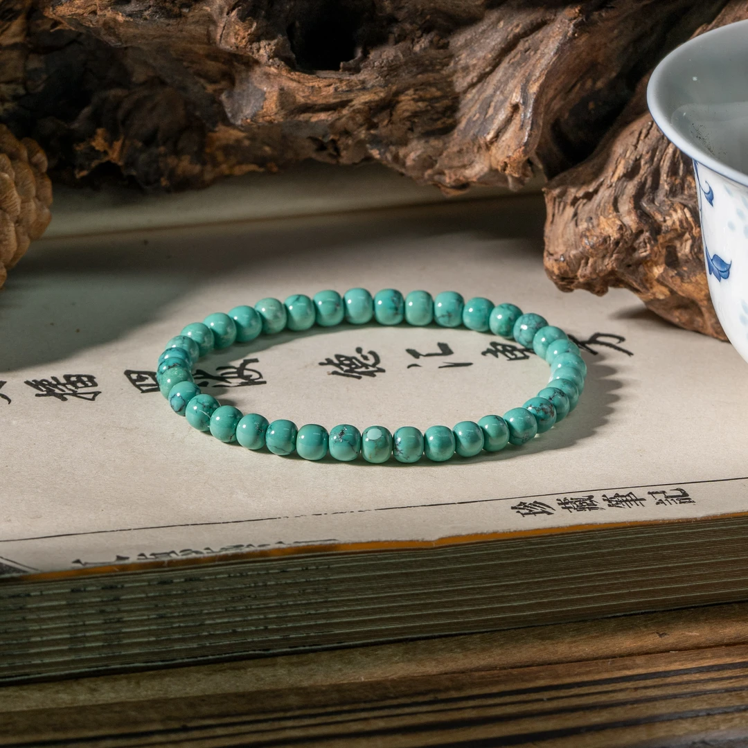 【世间臻宝】绿松老型手串/SQ26/5m/多样性发一件