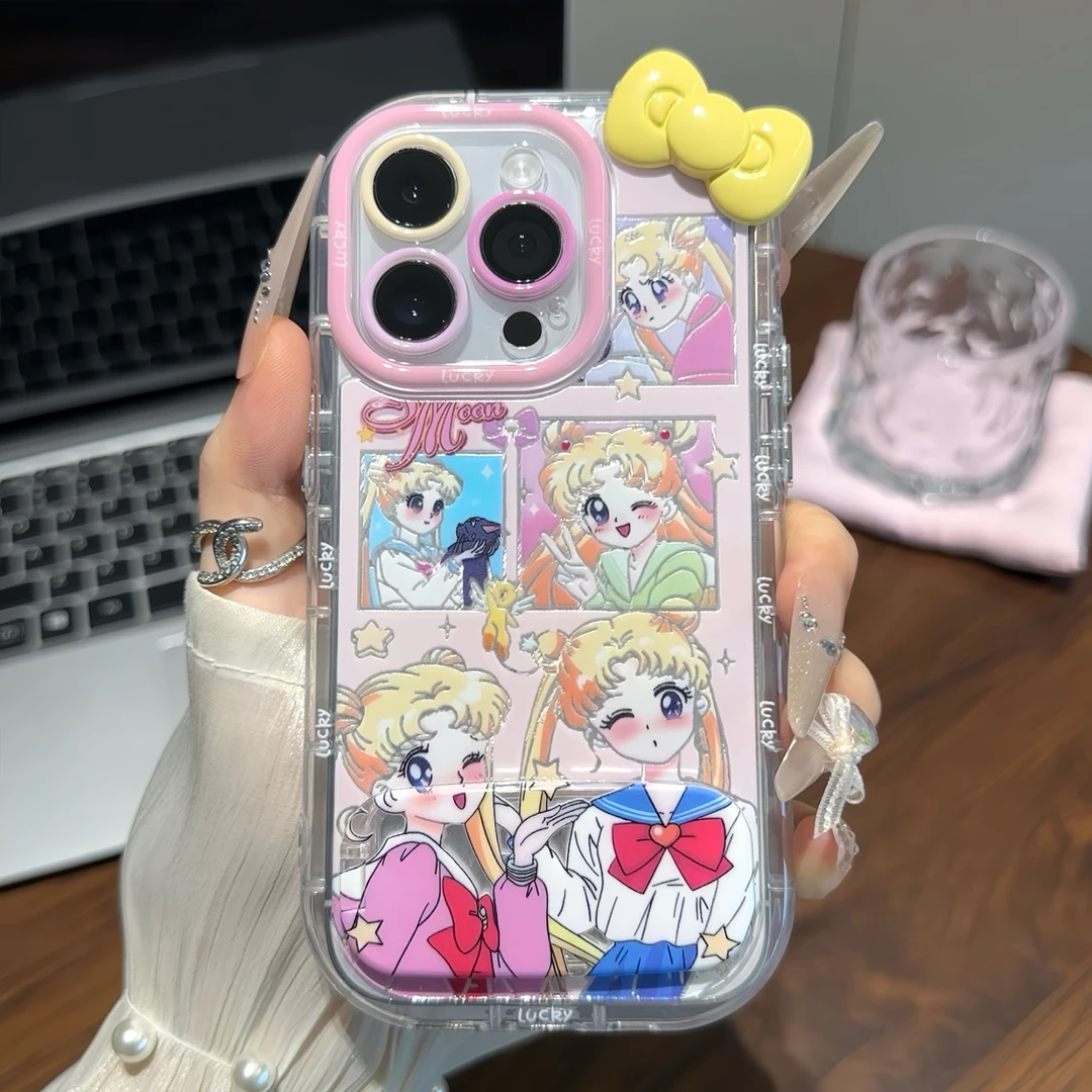 蝴蝶结美少女支架适用苹果16手机壳iPhone15小米14vivoppo华为p70