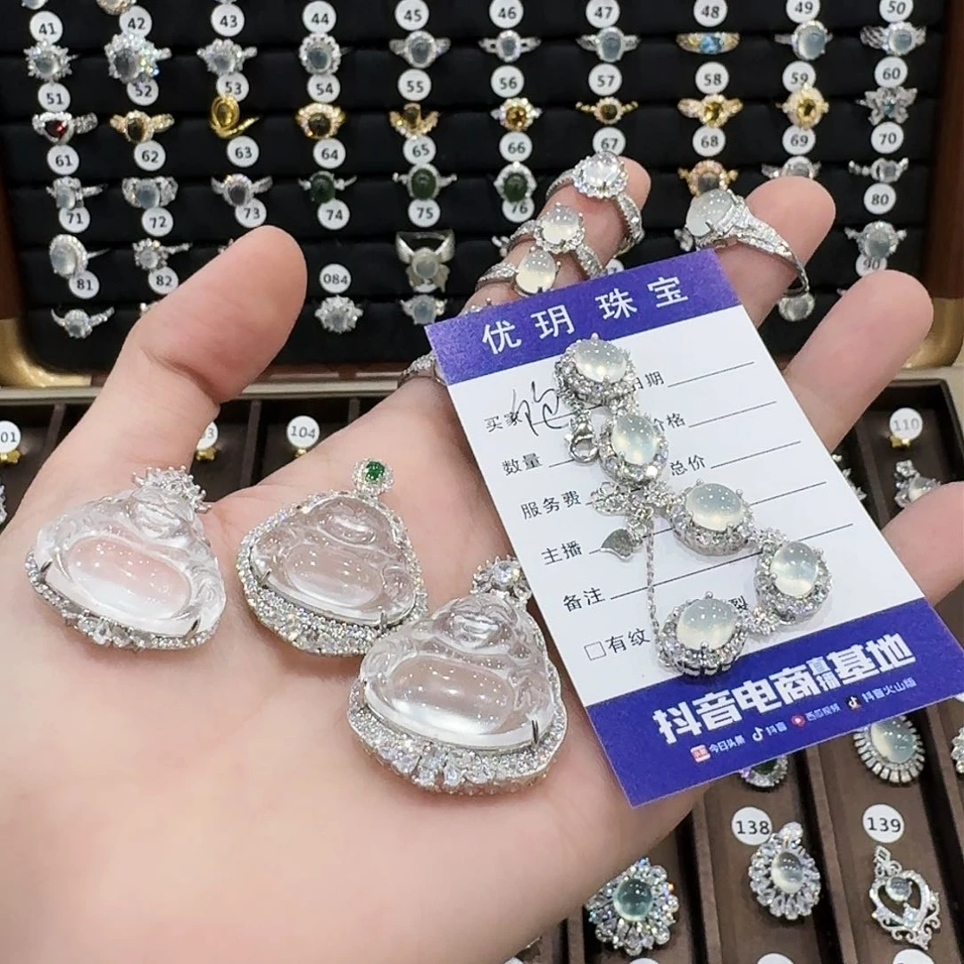 蛇纹石玉戒指银S925镶嵌饱**c