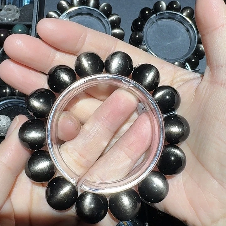 R***p黑曜岩未镶嵌手链