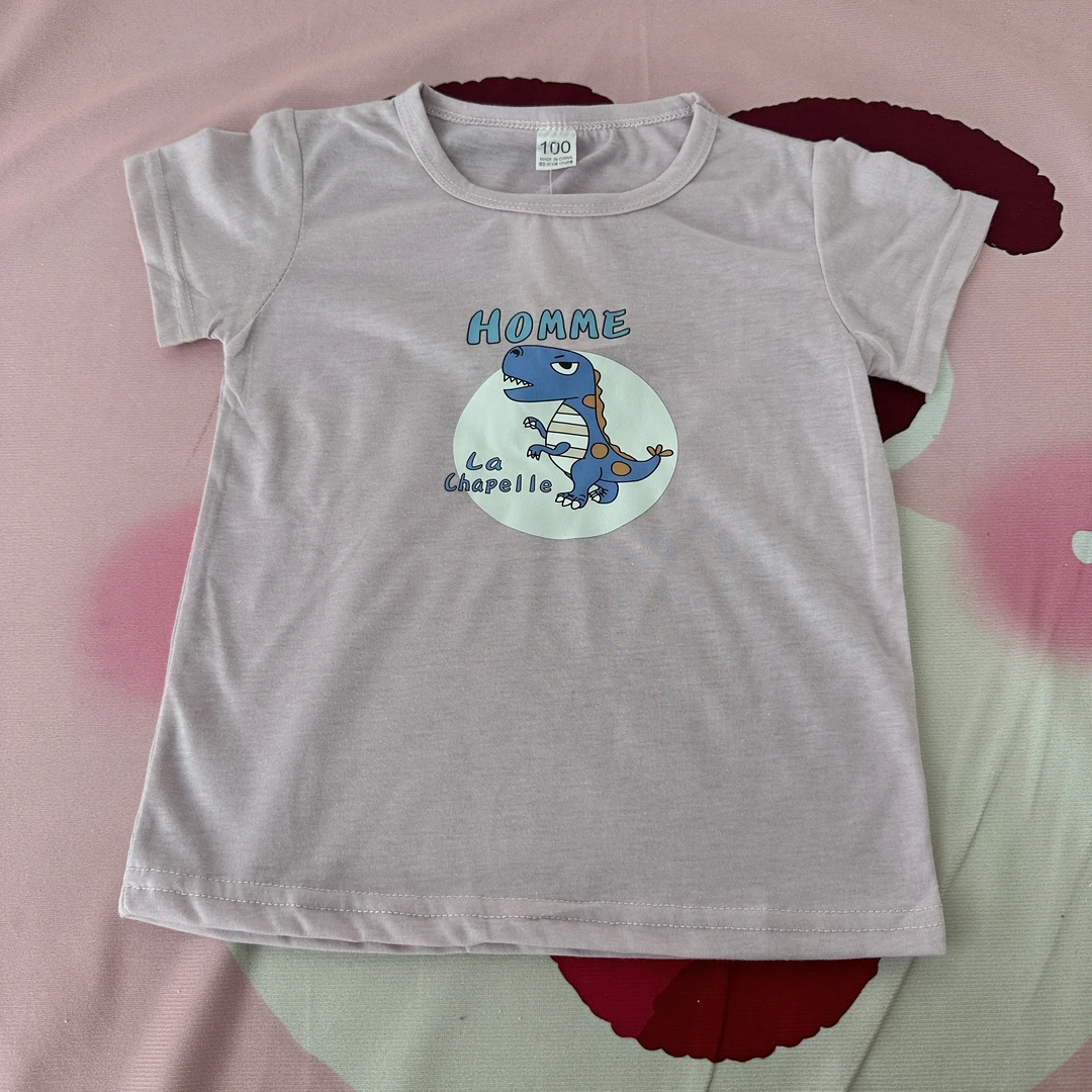 2025夏季新品男女童棉T恤儿童印花半袖圆领时尚休闲小童春夏