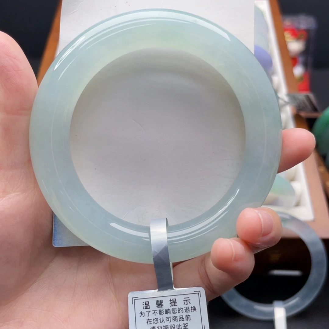 未镶嵌手镯翡翠57.5冰胶海水蓝