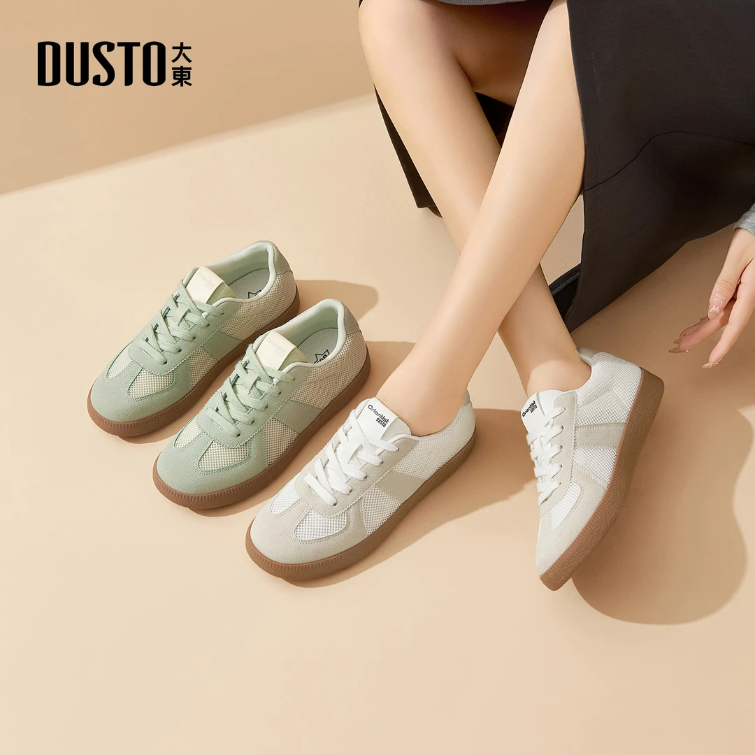 大东网面德训鞋2025秋季新款外穿透气休闲百搭软底平底鞋子女7702