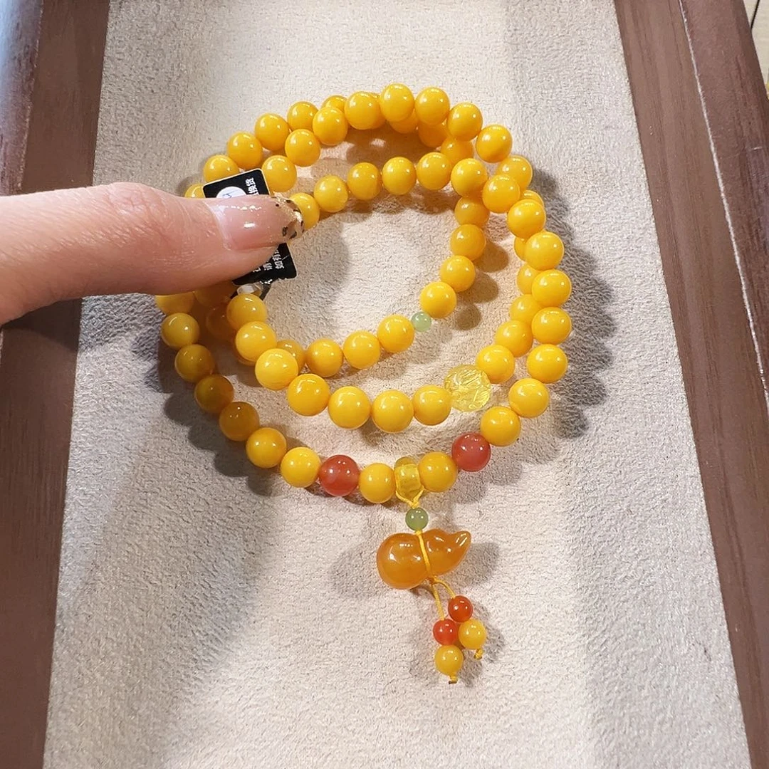蜜蜡未镶嵌手链蜜蜡7.4mm