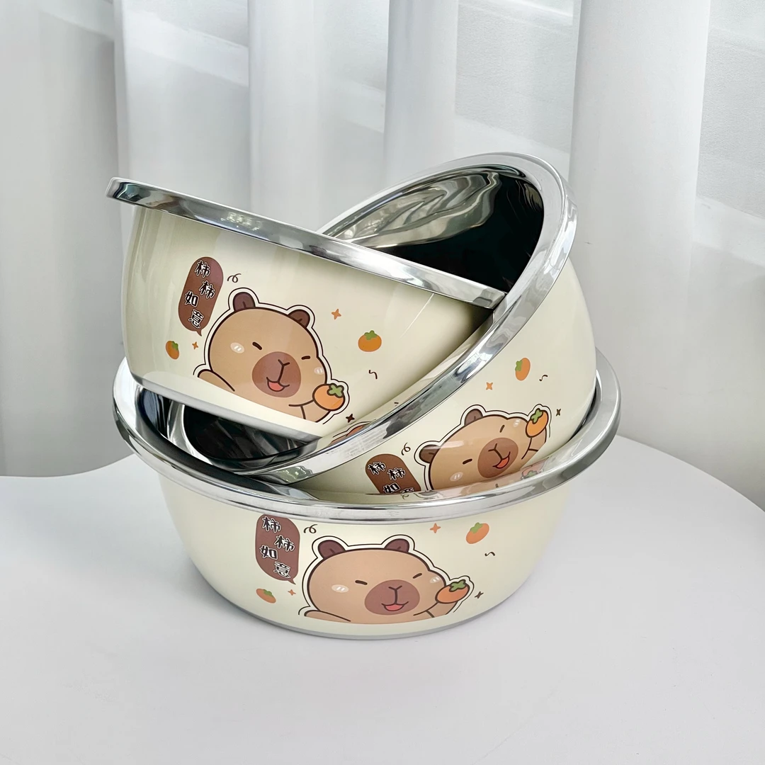 卡皮巴拉不锈钢盆沥水篮家用厨房料理洗菜盆和面揉面盆