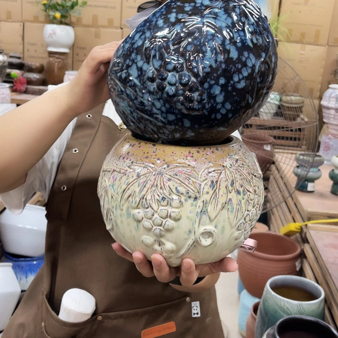 紫砂花盆高度16口径14厘米