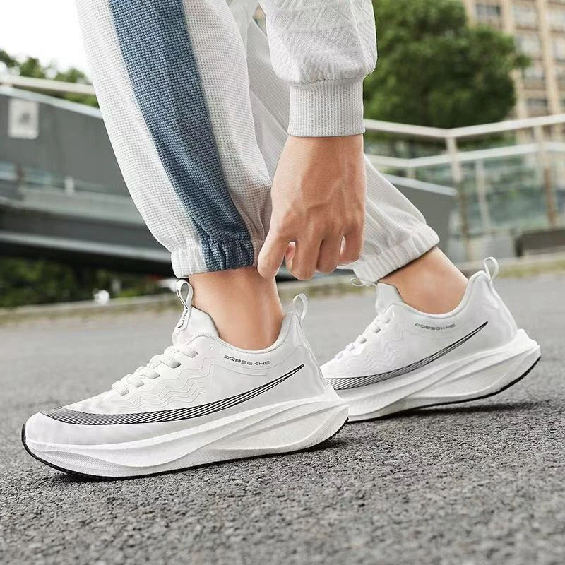 BSJ全皮面情侣款真爆大底减震碳板跑鞋2777