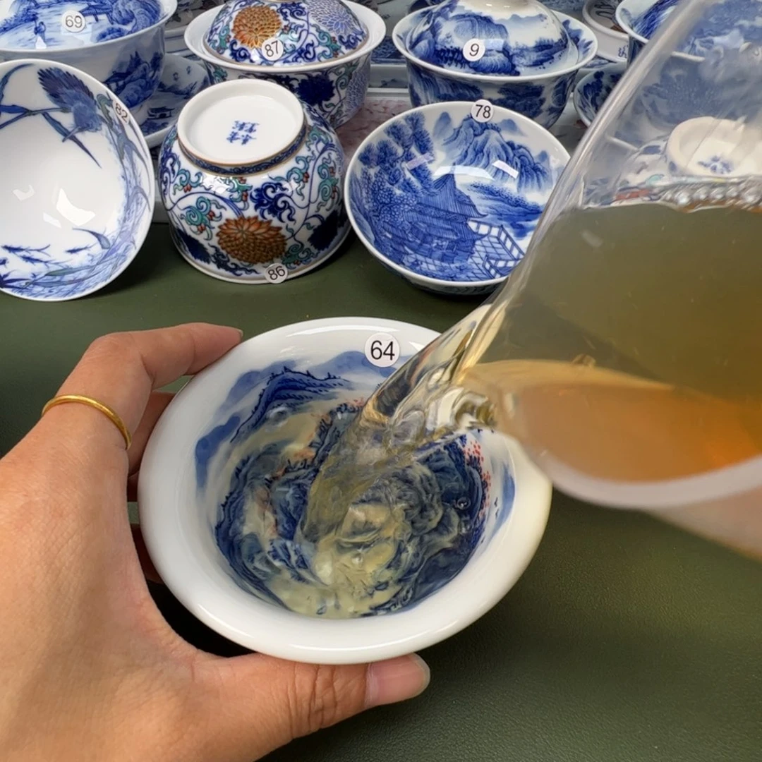 陶瓷景德镇纯手工纯手绘茶具木木64