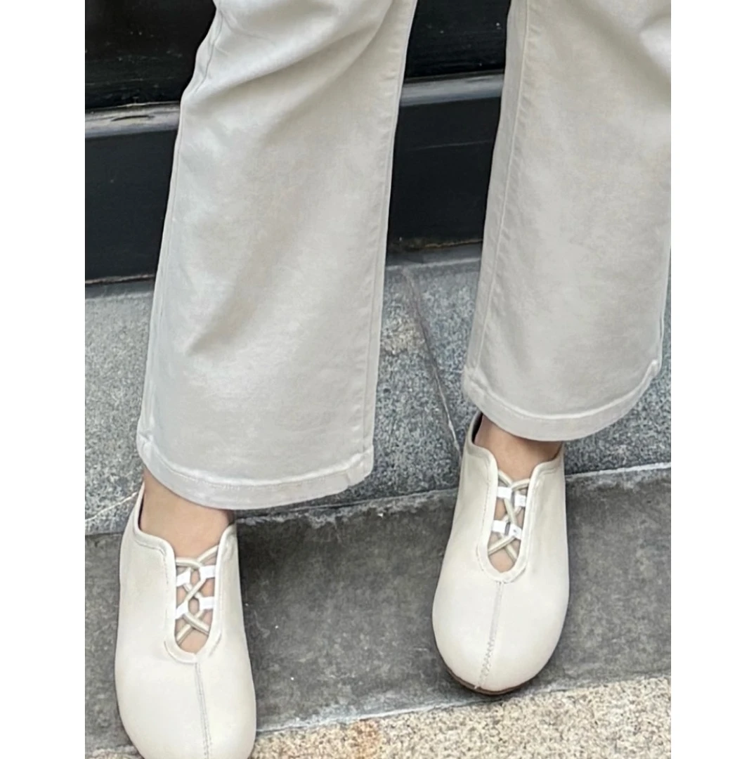 段段服装丨小羊皮绑带皮鞋