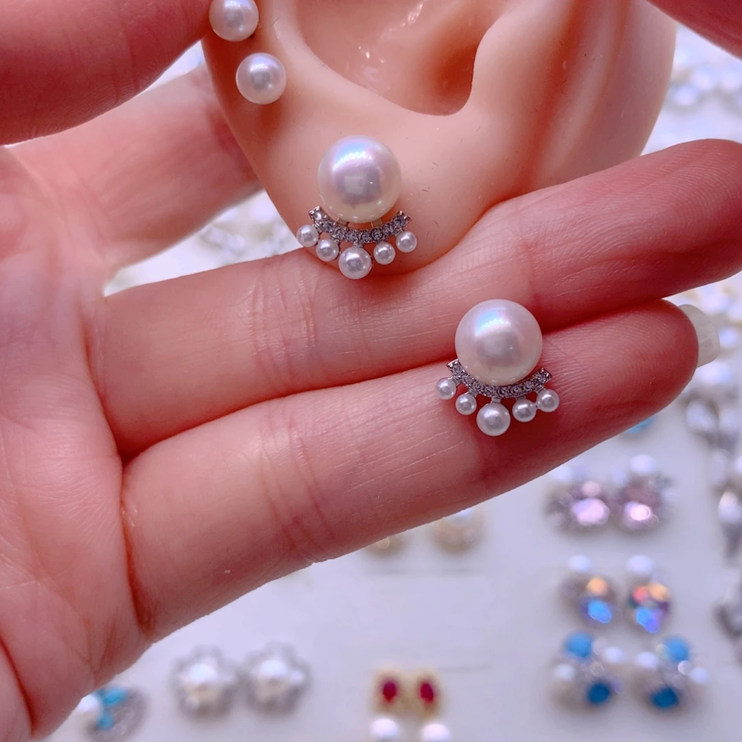 合金耳饰淡水珍珠