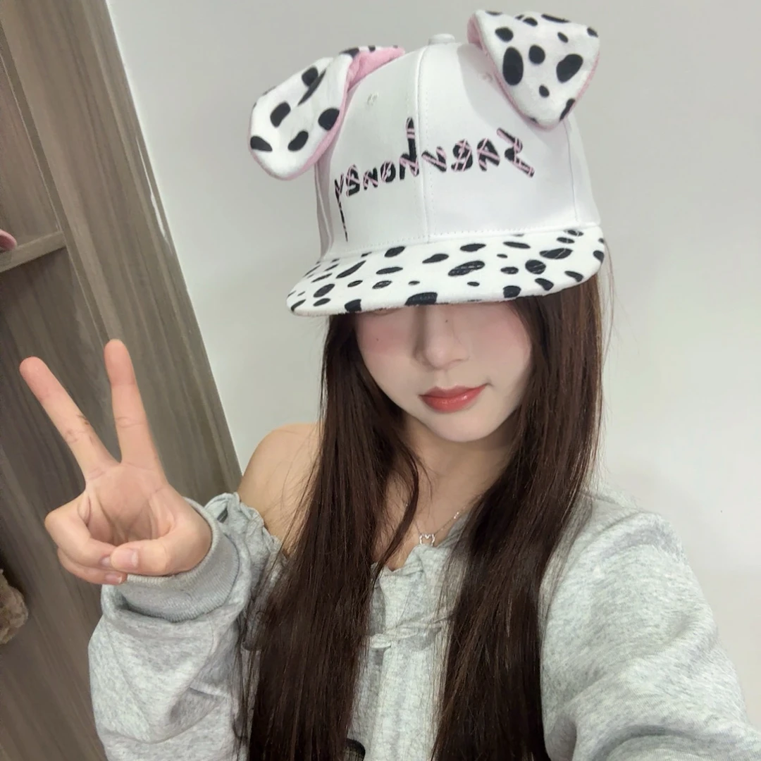 春夏秋新款棒球帽男女双拼设计感豹纹潮酷显脸小美式复古百搭潮流