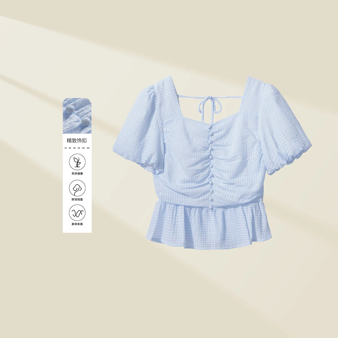 【小依专享】C3323011 夏季女士纯色简约衬衫-3011
