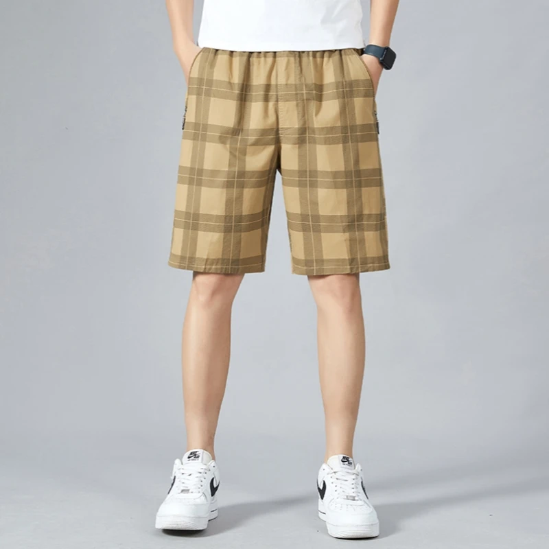 英伦轻奢正品LUNBBLRRY男士纯棉短裤夏季时尚经典潮流格子五分裤