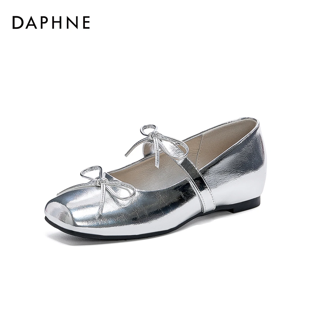 达芙妮蝴蝶结浅口单鞋女2025年芭蕾舞法式奶奶鞋温柔百搭玛丽珍鞋