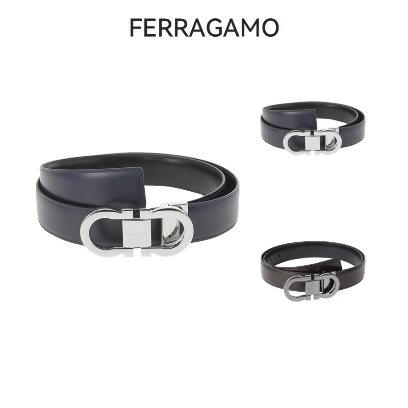 Ferragamo菲拉格慕 男士可裁剪Gancini双面腰带3cm 670326