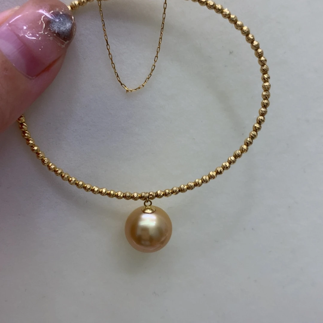 好***新海水珍珠18K金镶嵌手链