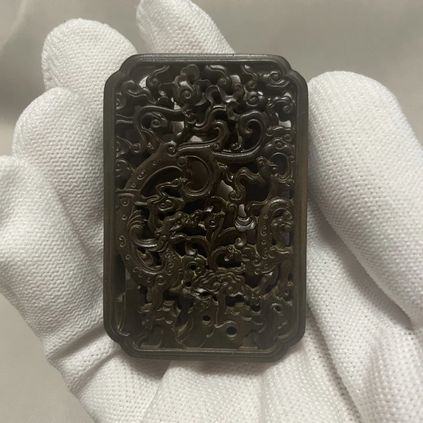 路路通龙凤呈祥阴沉横纹黑肉老料保真印度迈索尔老山檀香