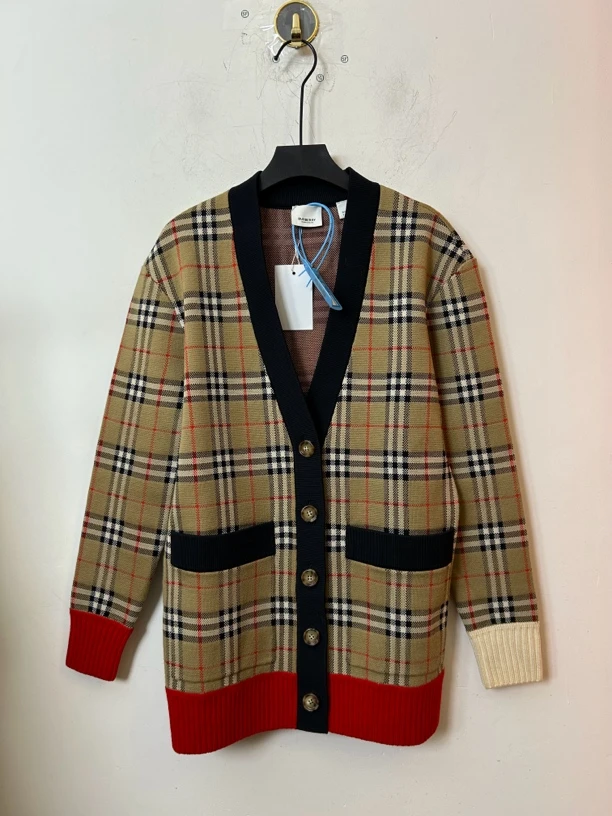 95新 BURBERRY/博柏利 Burberry 格纹毛衣开衫95新