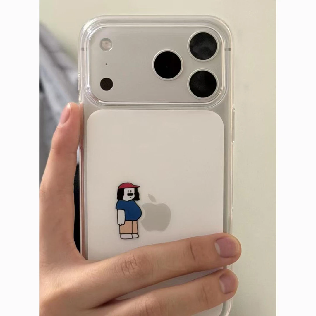 可爱卡通小人适用苹果17promax/15/16pro/13手机壳xsmax/xr透明壳