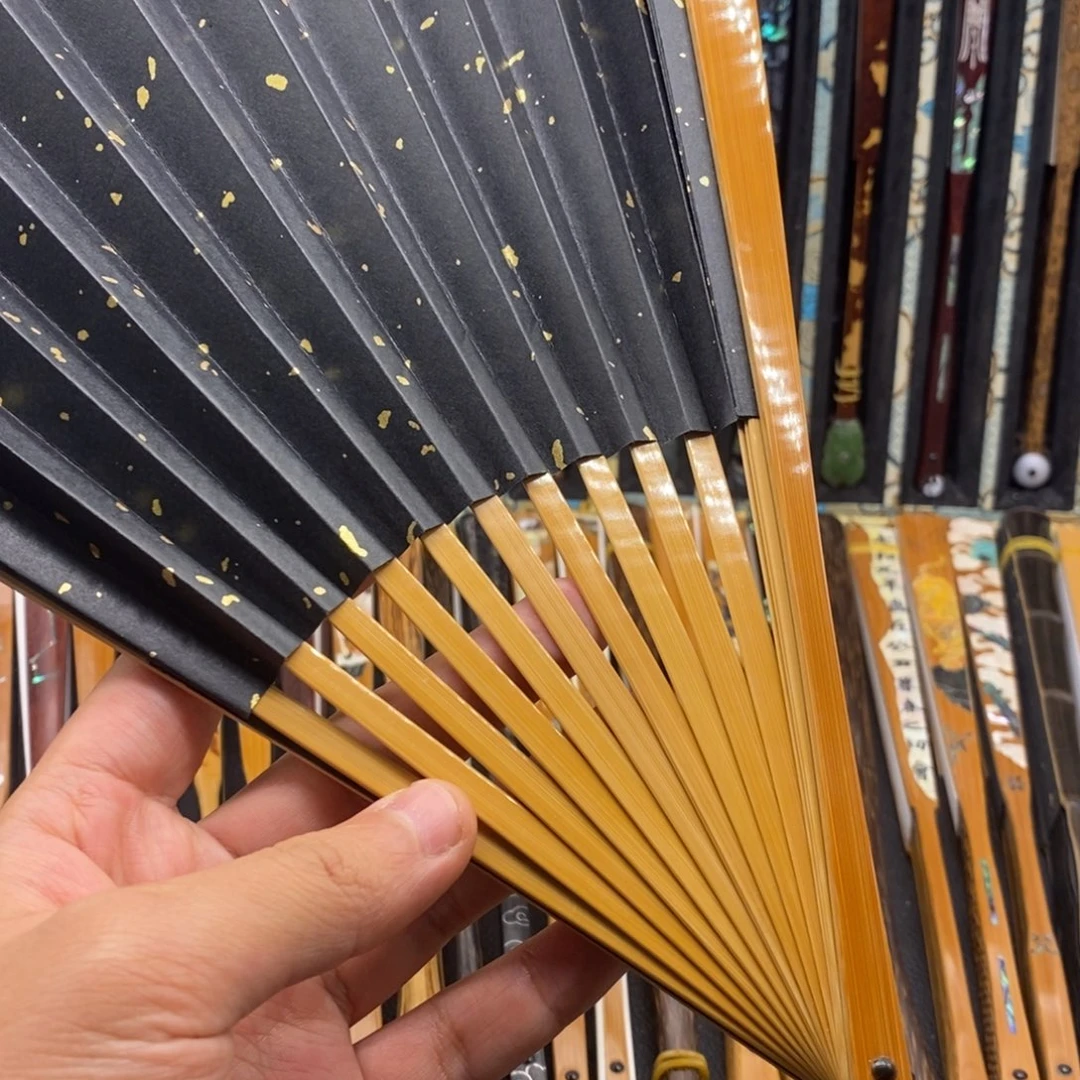 扇子《半老玉竹双合青直方》