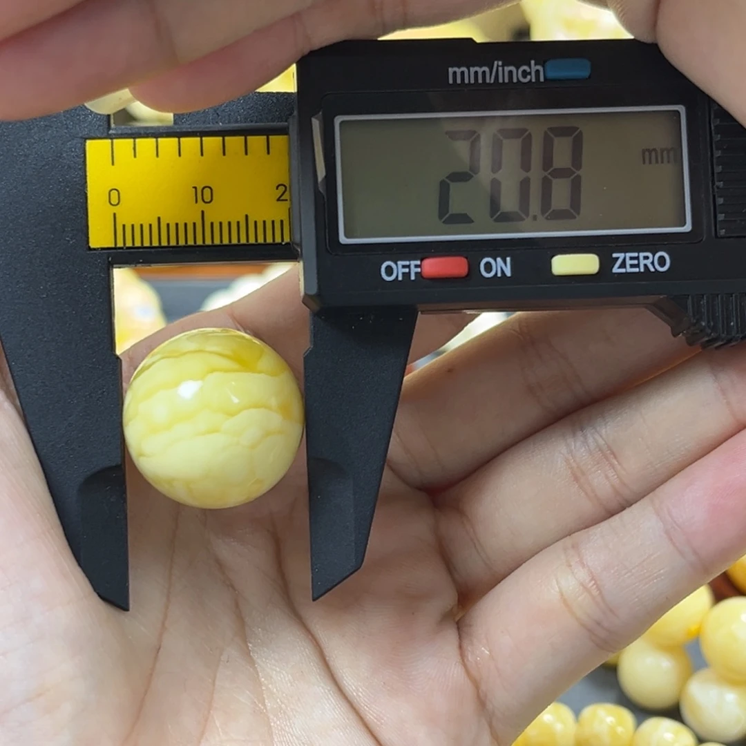 琥珀未镶嵌手串单珠圆珠