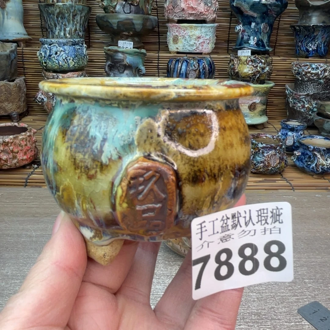 手工花盆默认瑕疵完美者勿拍