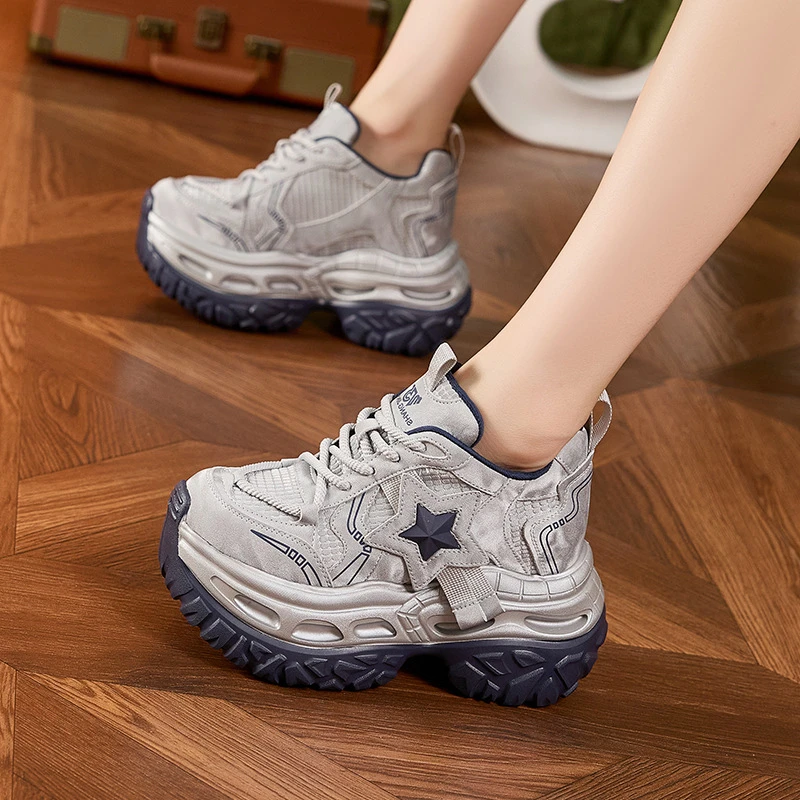 【增高9CM】厚底老爹鞋女新款秋冬休闲运动鞋松糕底百搭小个子时尚