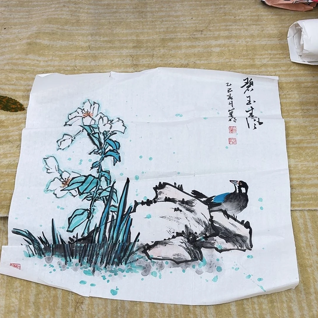 国画四尺斗方手绘作品