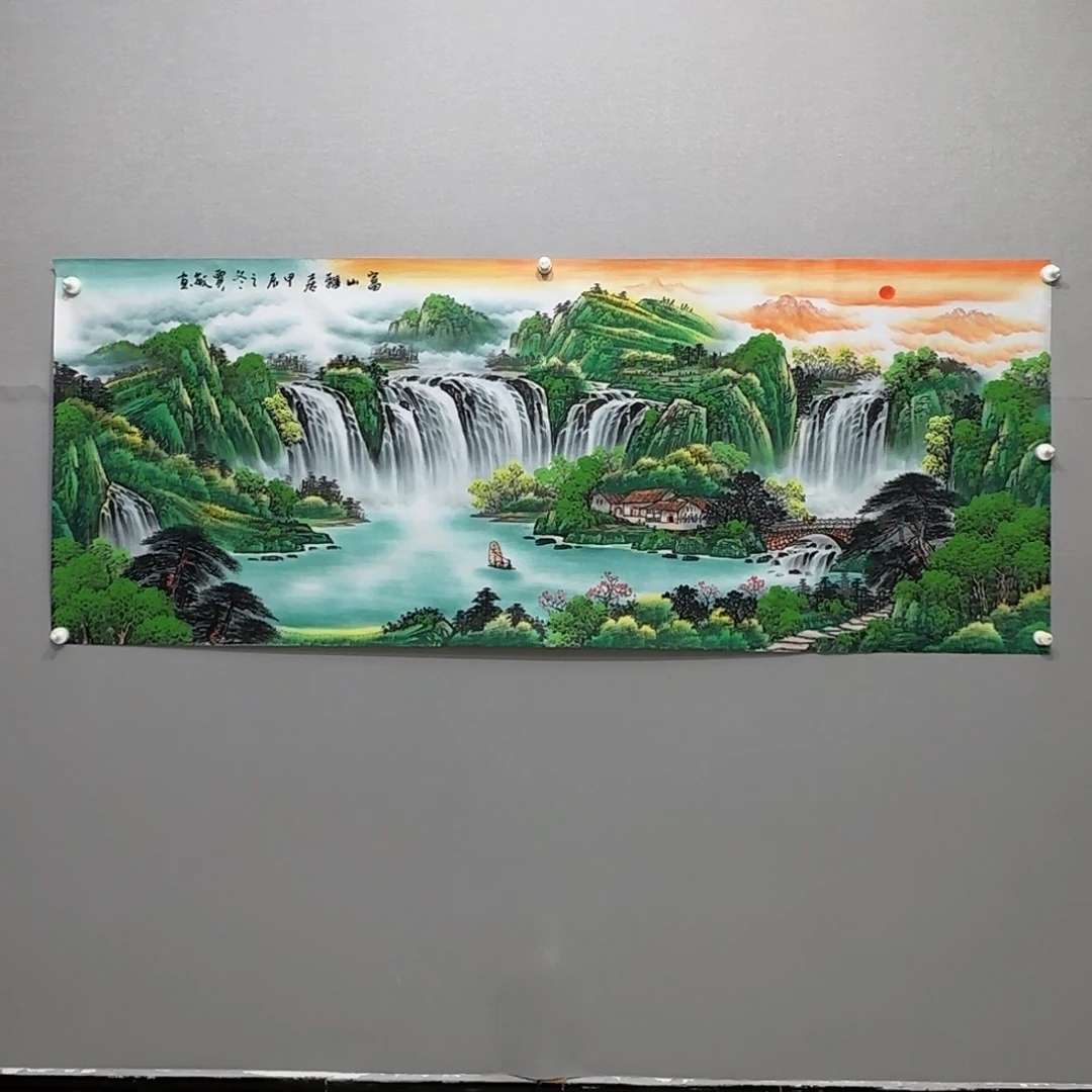 国画横幅六尺富山雅居贾敏