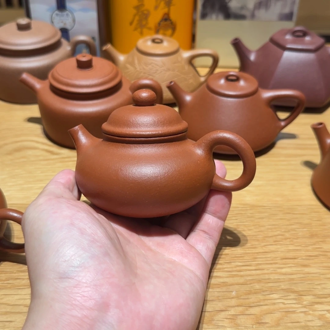 茶壶紫砂纯红降坡容天紫砂壶