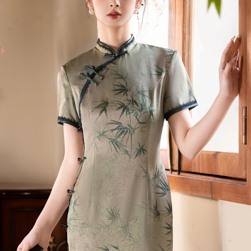 高端新中式旗袍夏季绝美民国风2025新款老上海晚礼服日常可穿裙子