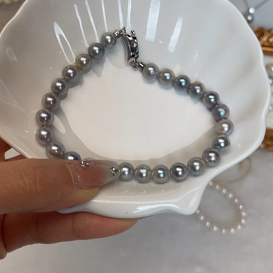 手绳海水珍珠银S925镶嵌
