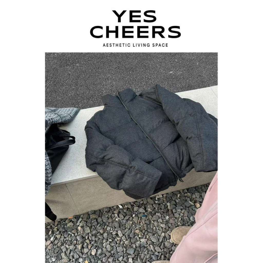 悦是YESCHEERS【暖冬伴侣】立领短款鹅绒服外套 8907