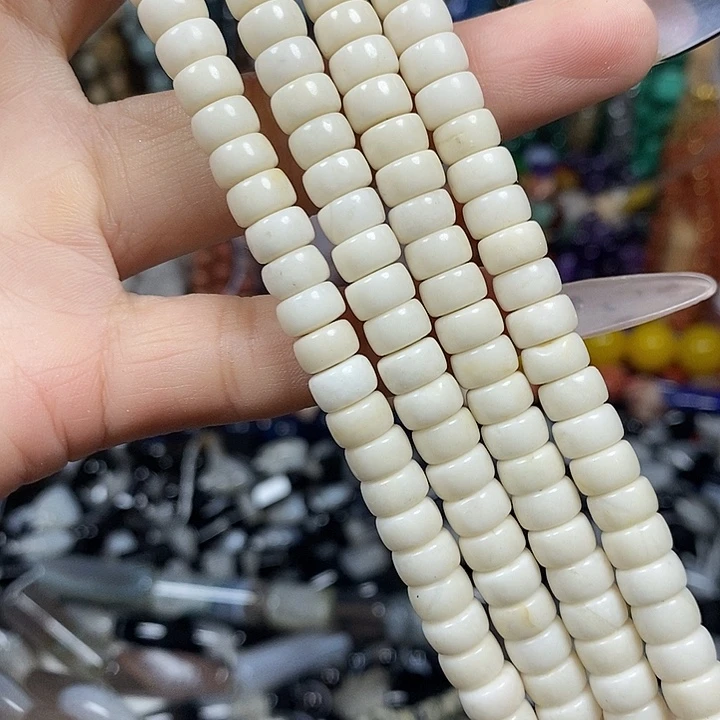 玛瑙/玉髓未镶嵌珠宝半成品天然白化石隔片卡7mm一条