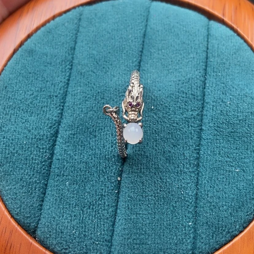 【闪购商品】翡翠戒指银S925镶嵌兮兮